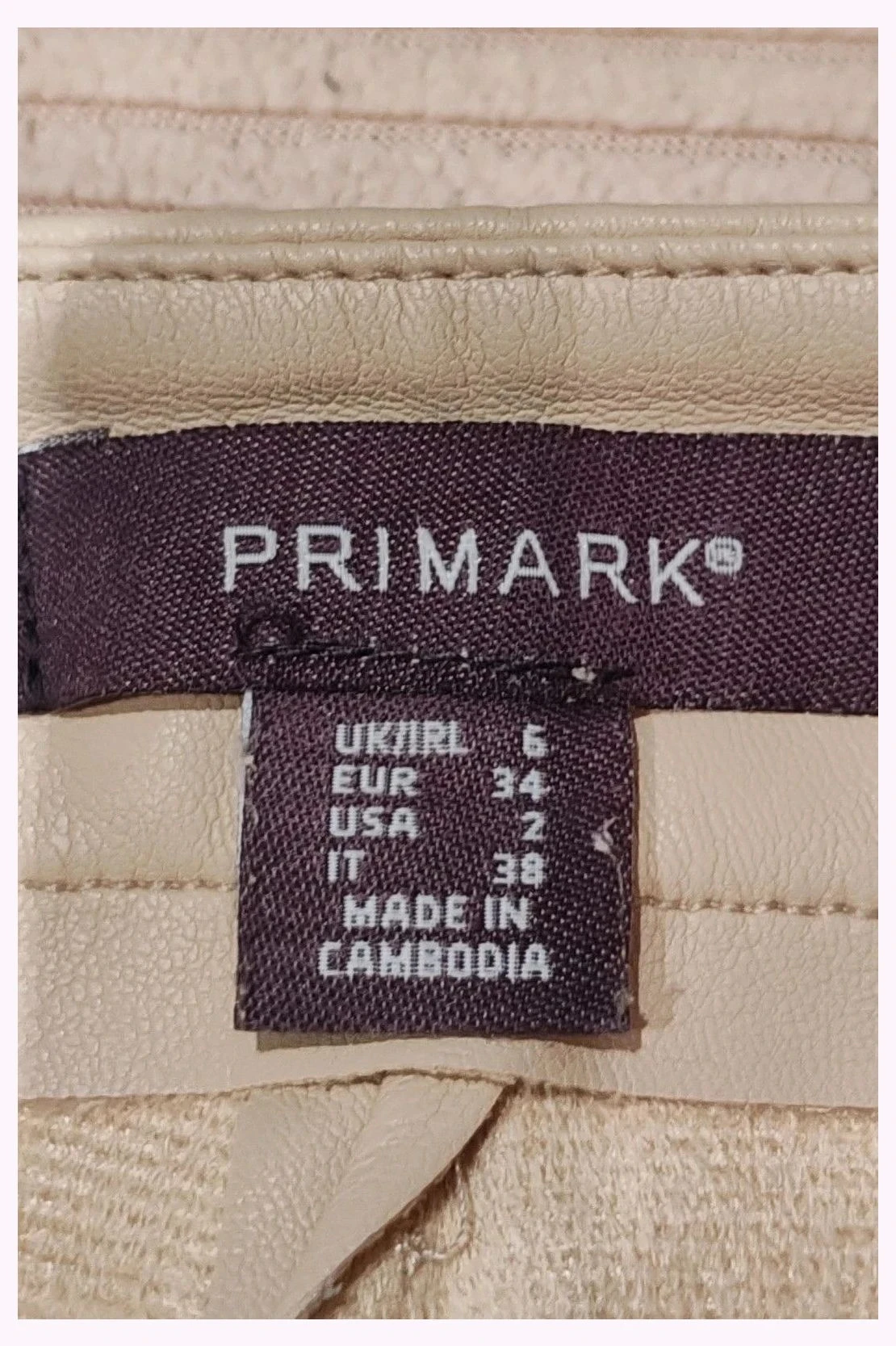 Pantalón Primark effet cuir beige 34 / Pantalon Primark effet cuir beige 34 – photo 4
